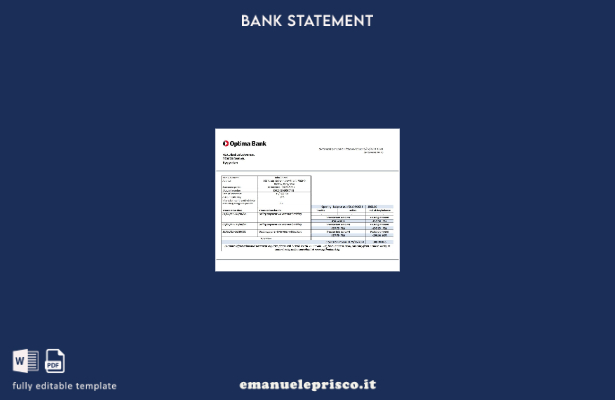 modello word di estratto conto bancario Kirghizistan Optima in stile verificato